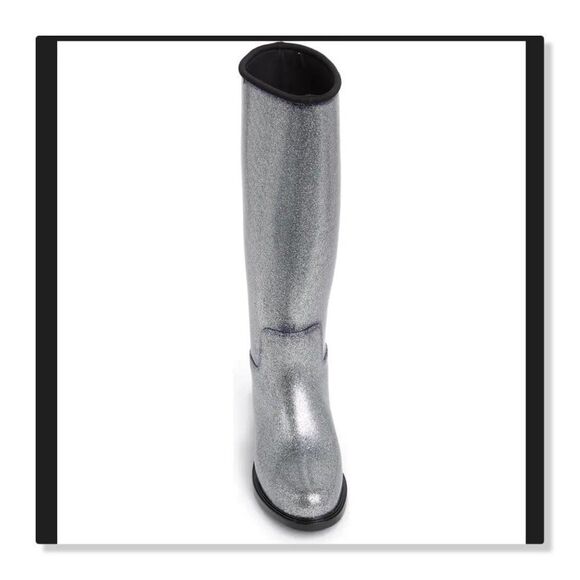 NEW! Melissa Thermal Seasonal Rainboot - size 6 in Silver Glitter - Picture 3 of 14